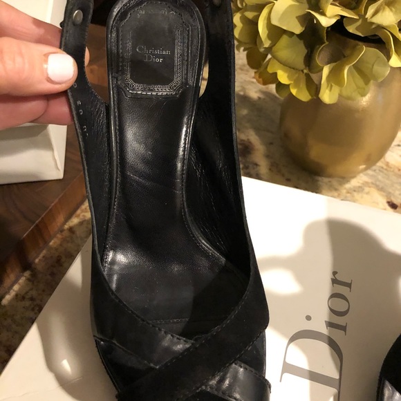 Authentic Christian Dior black sand heel size 38 - Picture 3 of 9
